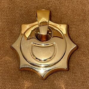 Genuine 14K Yellow White Gold Italy XL Reversible Sun Moon Pendant for Necklace